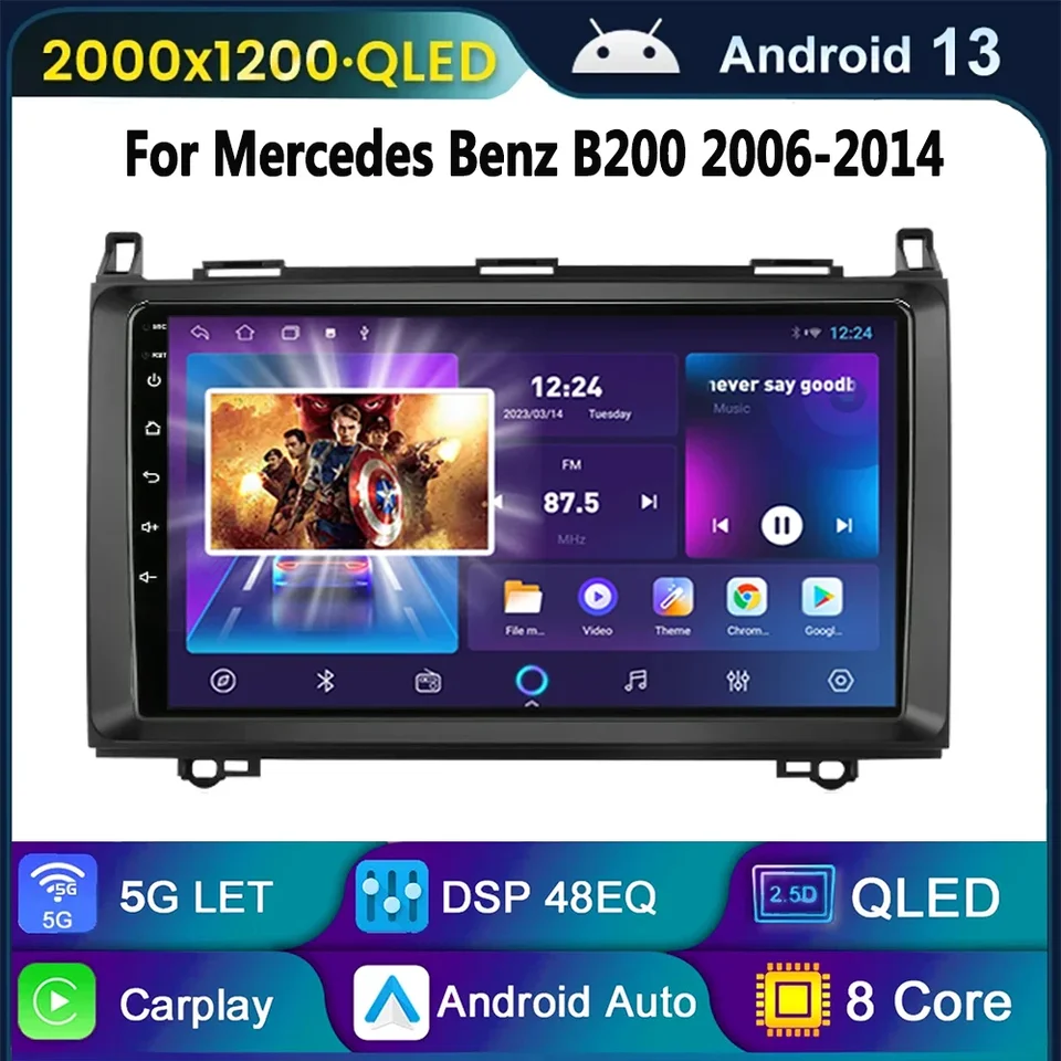 Pre Mercedes/Benz W169 W245 W639 W906 Sprinter B160 B170 B200 CarPlay Android 13 Car Radio Radio Multimedia Player Navigation GPS 2DIN