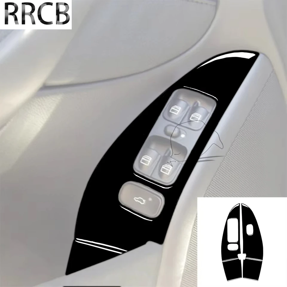 Pre Mercedes C Class W203 2005 2006 2007 2007 Ovládací panel výťahu okna Interiérové ​​príslušenstvo kryt Soft klavírne čierne nálepky
