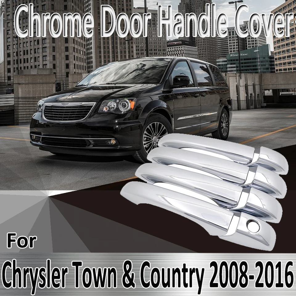 Pre mesto Chrysler Town & Country Voyager Dodge Caravan VW Routan Ram C/V 2008 ~ 2016 Chrome dvere rukoväte obálky Oprava automobilových doplnkov