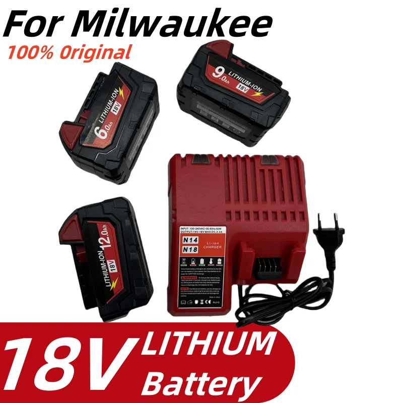 pre Milwaukee 18V 12.0AH výmena M18 XC lítiová batéria 48-11860 48-11-1850 48-11-1840 48-11-1820 Nabíjateľné batérie