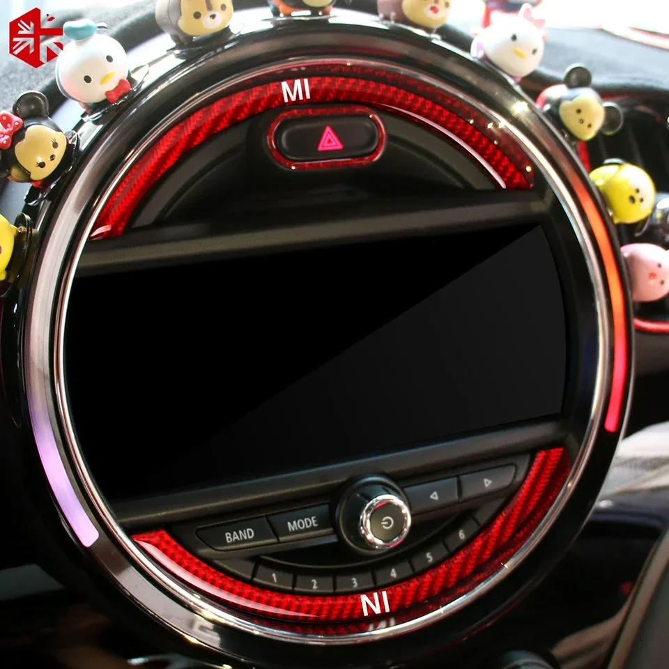 Pre Mini Cooper F55 F56 Countryman F60 F60 Carbon Fiber Interiér Console Navigation Screen Screping Decoration Cover