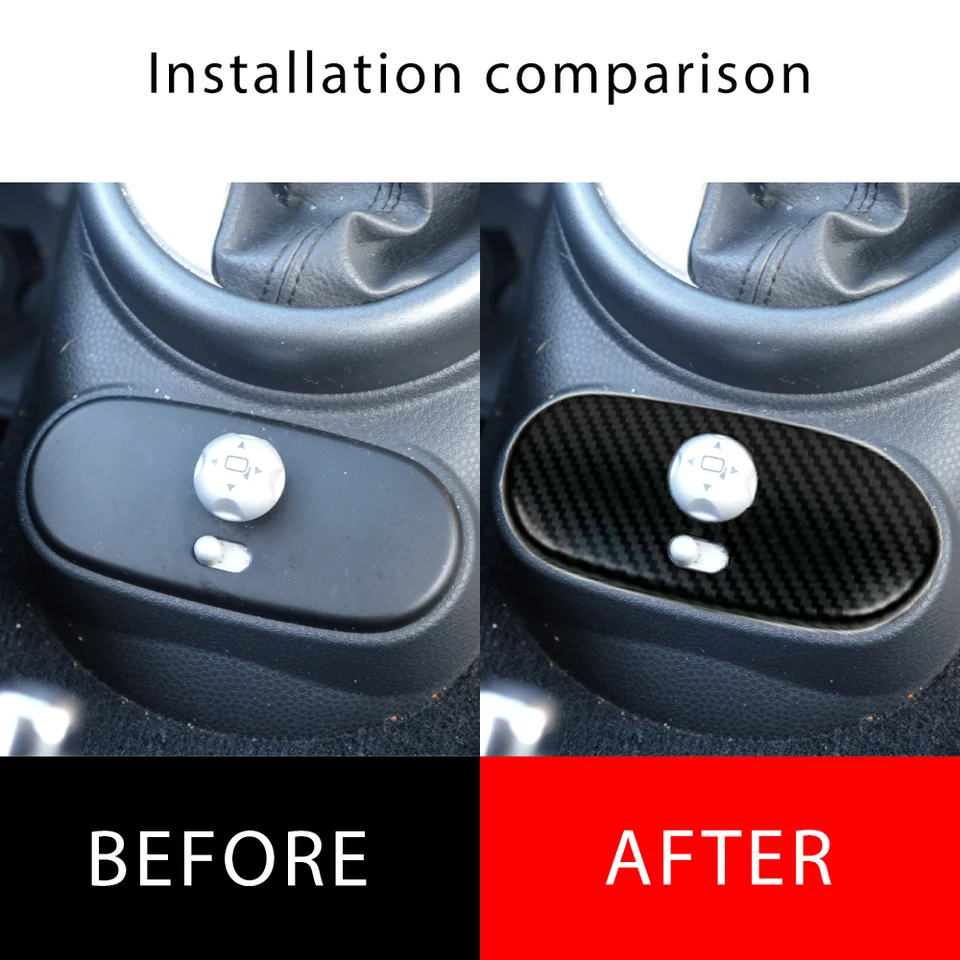 Pre Mini Cooper Hatch One R50 R53 2002-2004 Centrum Konzola zrkadlového spínača Panel Panel Cover Interior nálepka uhlíkových vlákien