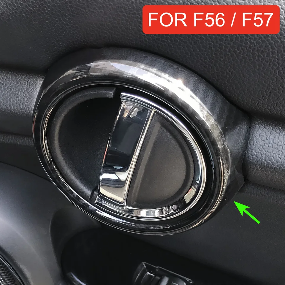 Pre Mini F56 F57 Hatch 3-Dverové konvertibilné uhlíkové vlákno Interiérové ​​kľučky Kruhový kruhový kryt prúžk