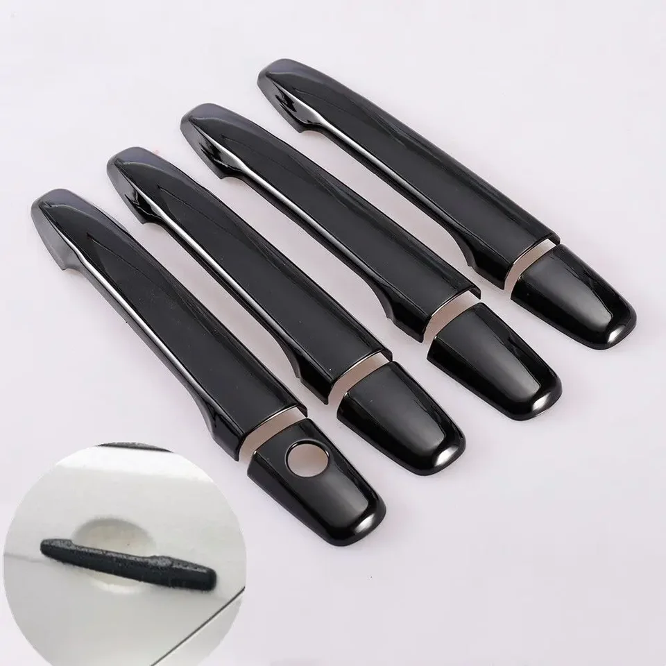 Pre Mitsubishi Lancer 2008-2020 Glossy Black Fiber Chrome Chrome Dvere Cover Cover Tinker Styling Styling Automatické príslušenstvo