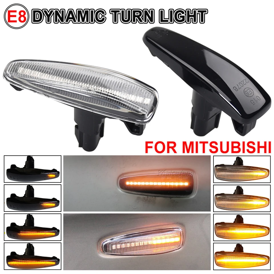 Pre Mitsubishi Lancer Evolution Evo X Outlander Sport RVR ASX Mirage 2014 Dynamic LED Blinker Side Marker Turn Sigight Lights