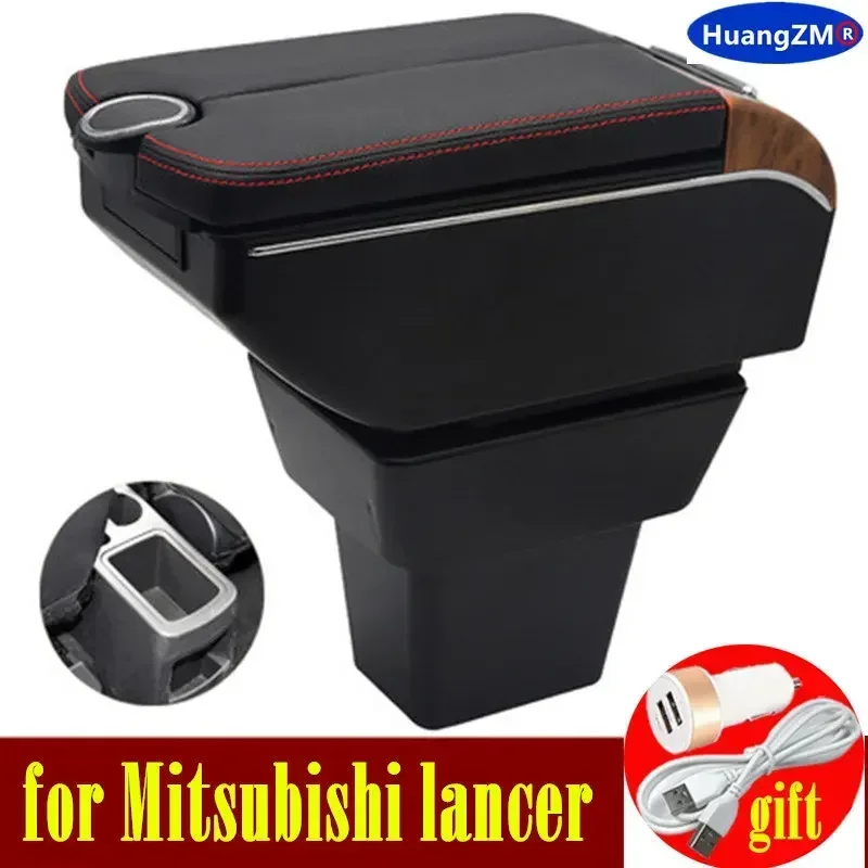 Pre Mitsubishi Lancer Lancer Lirkere Box Double Dvere Open 7USB Center Console Storage Box Rast Res Rast