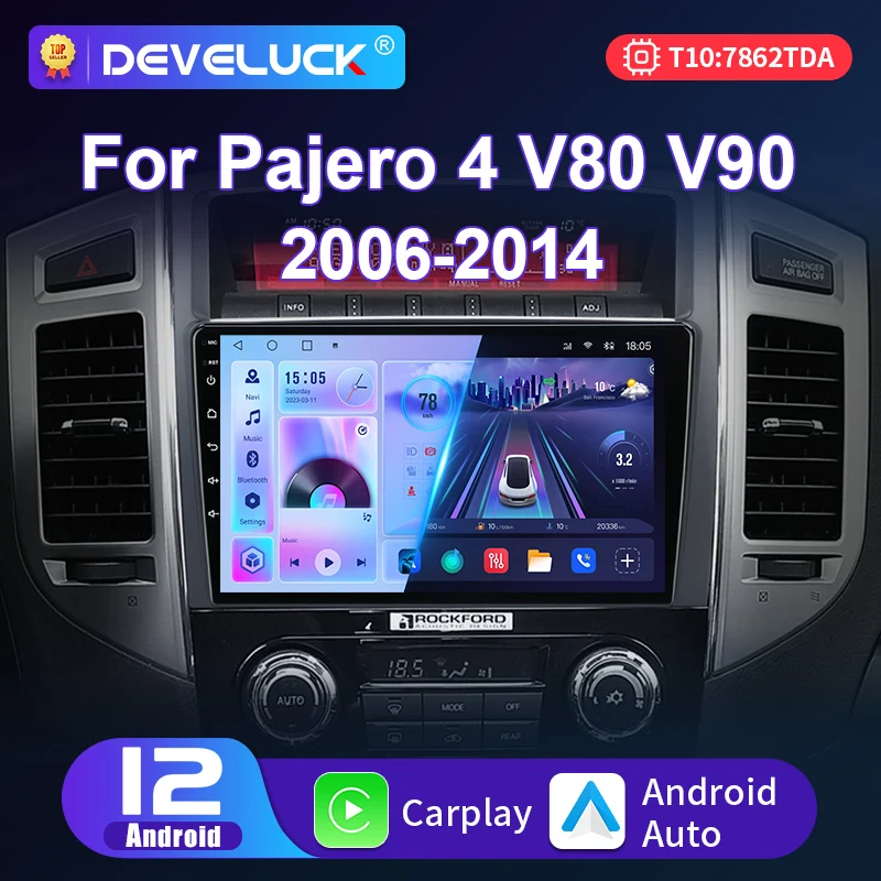 Pre Mitsubishi Pajero 4 V80 V90 2006 - 2014 2 DIN Android 12 Automobilie Rádio Stereofónne multimediálne video prehrávač GPS QLED 4G CarPlay Auto