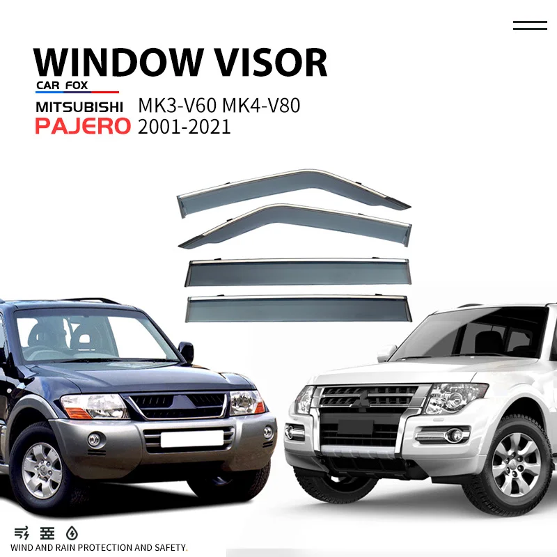 Pre Mitsubishi Pajero MK3-V60 MK4-V80 V73-V97 2001-2021 Ventvisorový priehlbín Ventvisor Ventvisor Ventvisor Venvisor