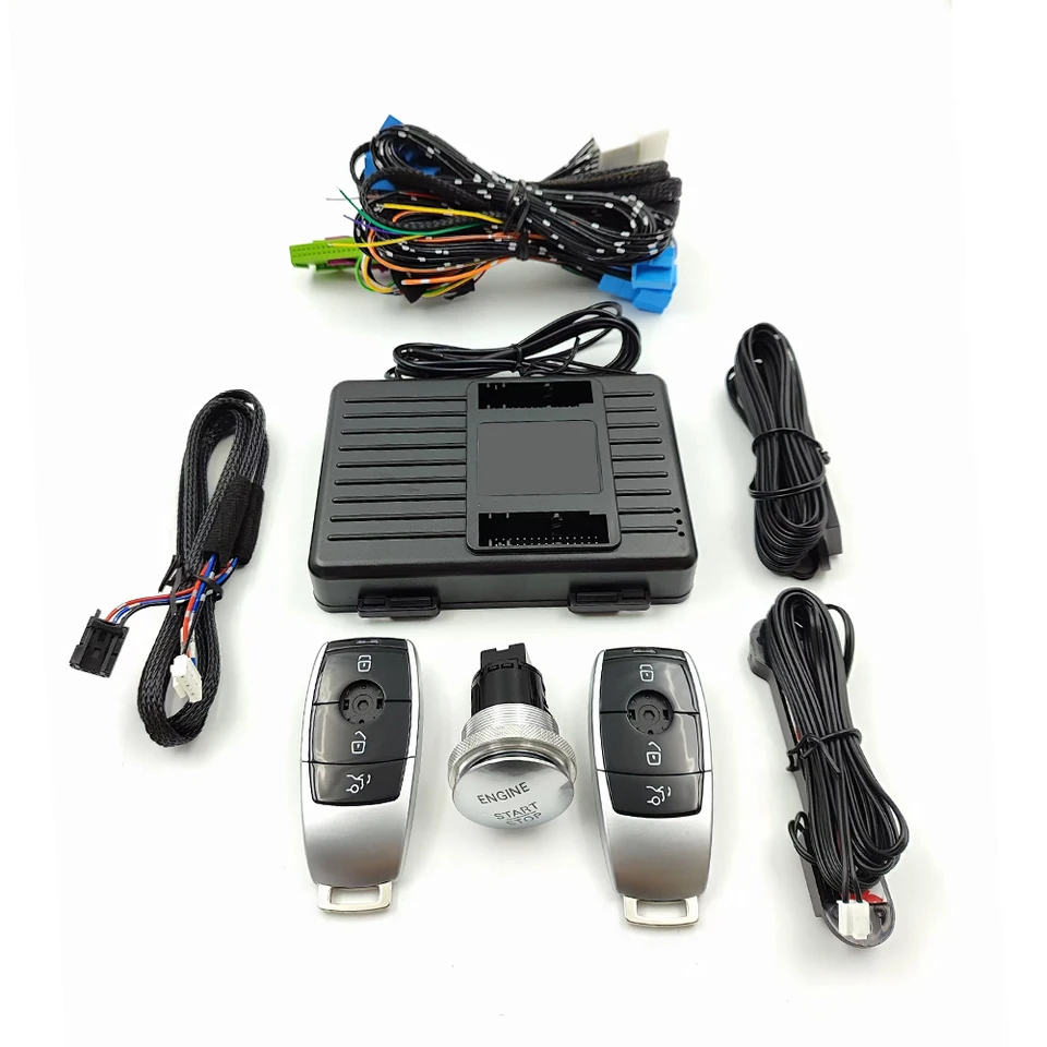 Pre ML GL W166 A W176 B W246 CLA X156 Pridať push Start Stop Engine Remote Starter Keyless Entry Systém Nový kľúčový príslušenstvo auta