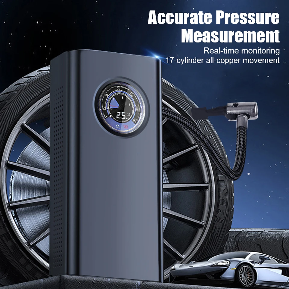 Pre motocyklové bicykle automobilový vzduchový kompresor Elektrictire nafukovacie čerpadlo 3600 mAh prenosné 7,4 V