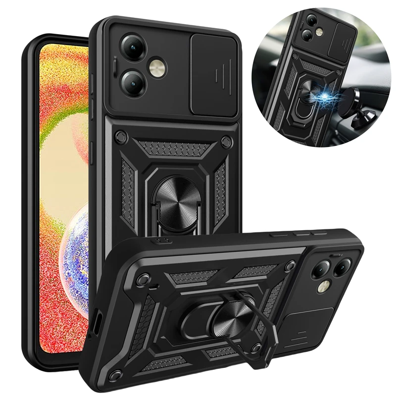 Pre Motorola G14 4G puzdro na krytie fotoaparátu pre krytie fotoaparátu pre Moto G14 G 14 MotoG14 MAGNETICKÝ KRÁĽOVÝ KRÁĽ ARMOR ARMOR ARMOR