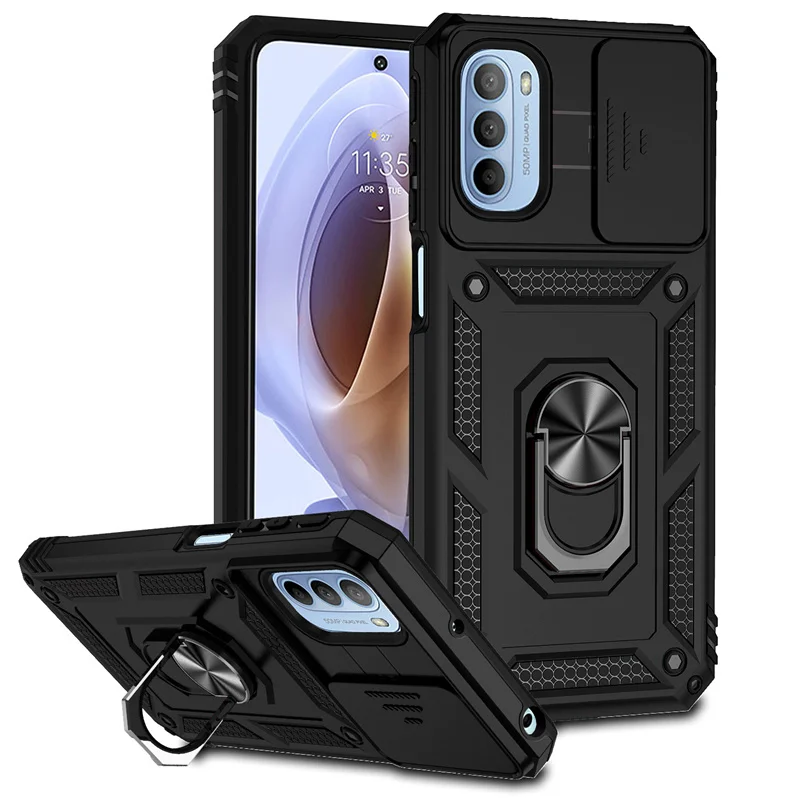 Pre Motorola Moto G31 G 31 MotoG31 Pasu Case Slide šošovky Chráňte puzdro pre telefón pre Moto G41 G 41 Magnetic Ring Držiak brnenia