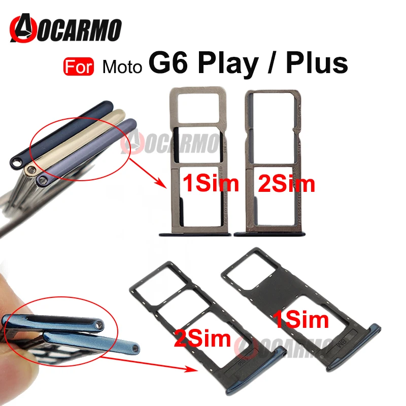 Pre Motorola Moto G6 Plus G6+ XT1926 G6 Prehrajte Single Dual SIM slot slot sloty SIMTRAY SIMTRAY Výmena dielov