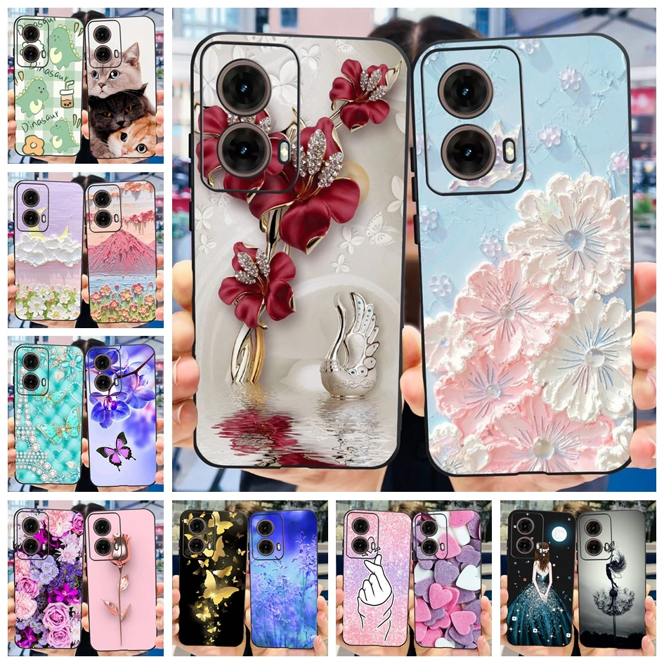 Pre Motorola Moto G85 Case MotoG85 5G 2024 Módny kvet Soft Silikone Phone Cover pre Motorola G85 Moto G 85 Ochranné fondy