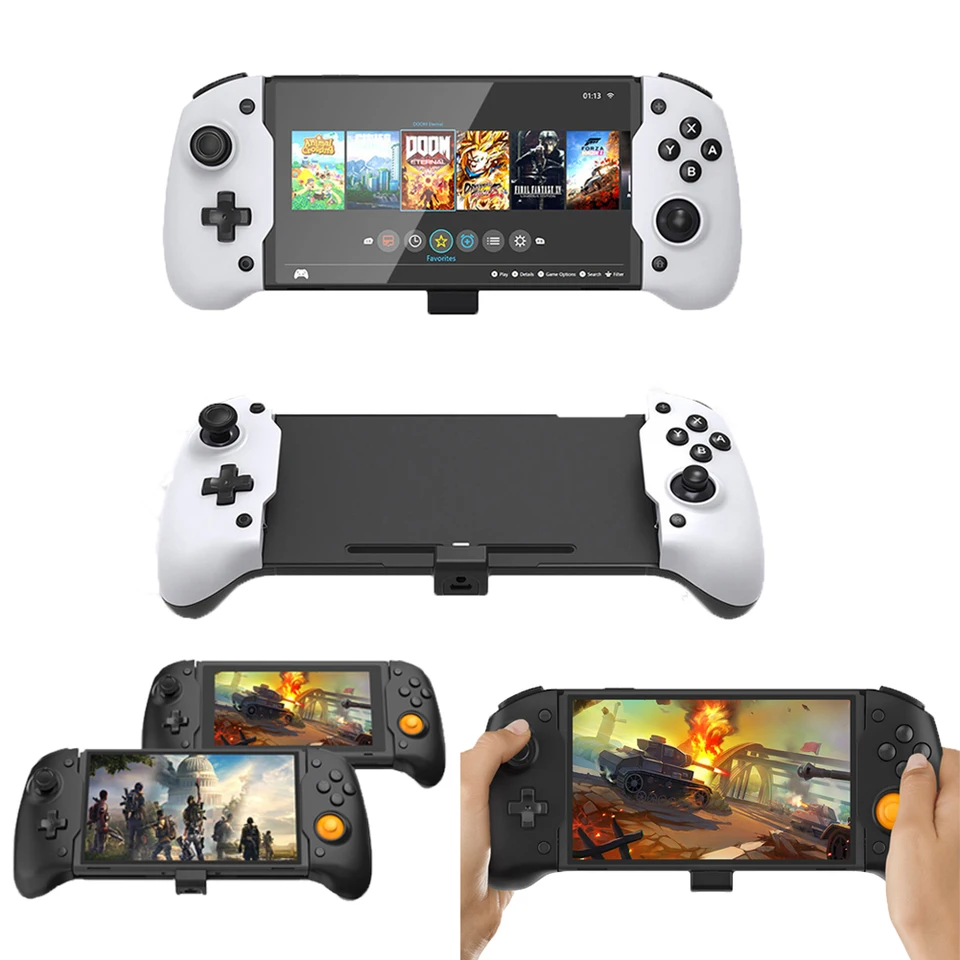 Pre Nintendo Switch OLED Gamepad Controller Dvojitý vibrácia Vibrácie Gamepad Game Grip Grip Joystick 6-osový gyro rukoväť