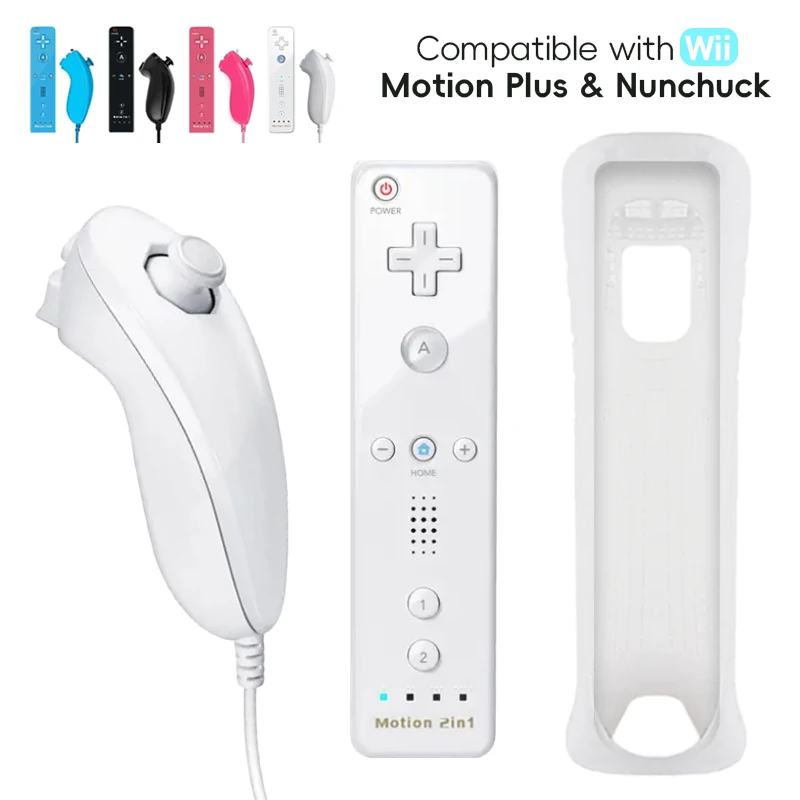 Pre Nintendo Wii U Joystick 2 v 1 bezdrôtového vzdialeného ovládača Gamepad Set Motion Plus s silikónovým puzdrom videa Gam