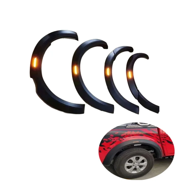 Pre Nissan Navara Frontier NP300 D23 2021-2023 Fender Fender Fender s LED svetlami LED svetlá kryty obočia
