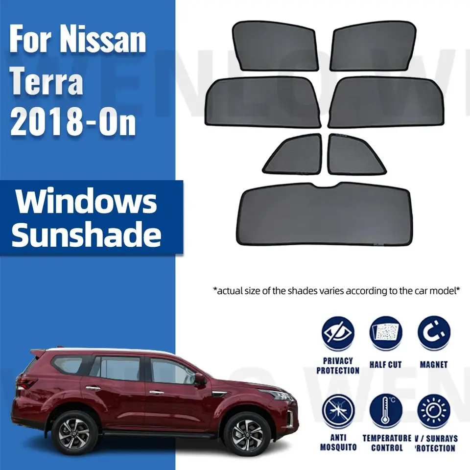 Pre Nissan Terra X-Terra D23 2018-2024 Magnetický automobil Sunshade Shield predné čelné sklo Zadná strana detského okna slnečný odtieň
