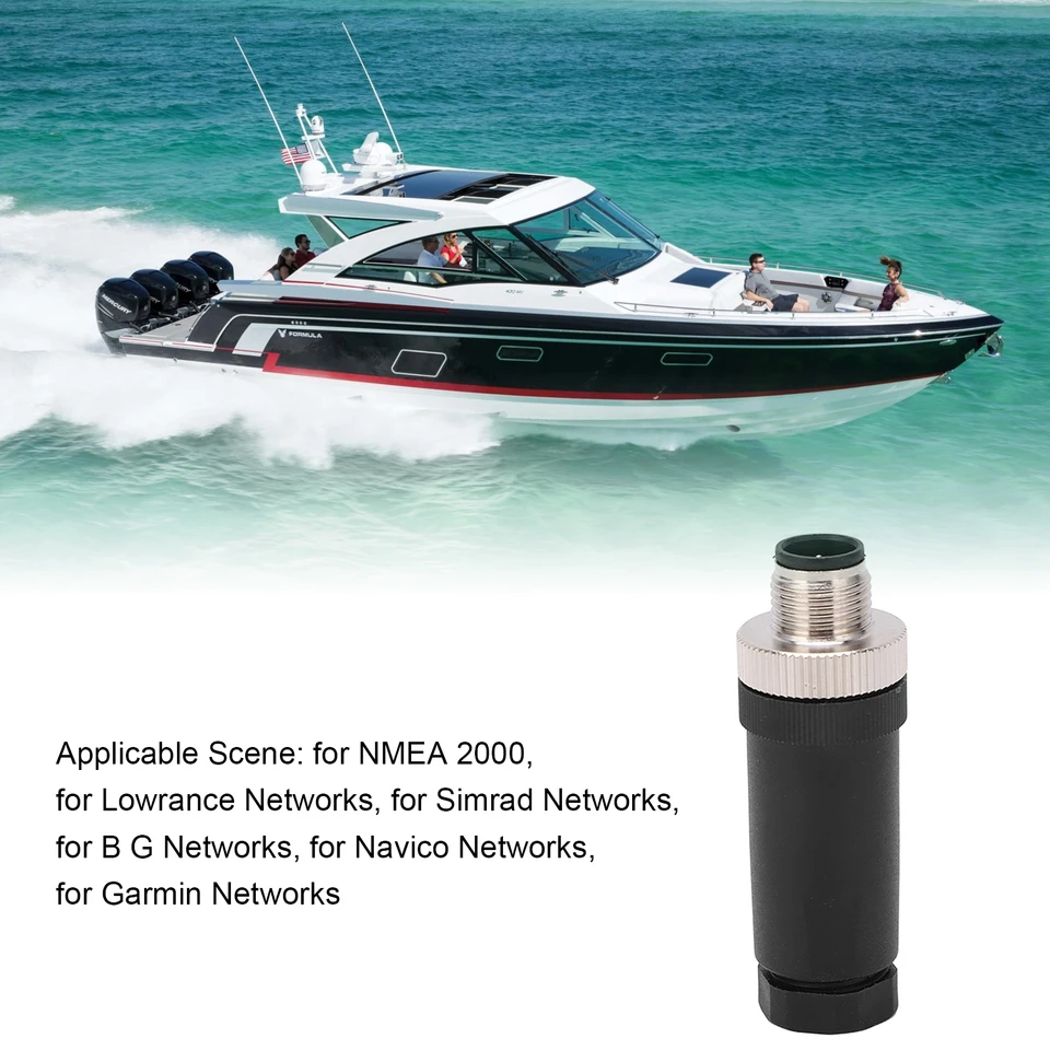 Pre NMEA 2000 Mužské pole inštalovateľný konektor M12 5 Core IP67 Vodotesné doplnky lodí pre siete Lowrance siete