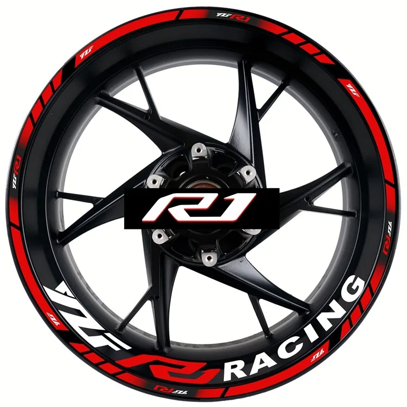 Pre nálepky na nálepky na nálepku na koleso Yamaha R1 logo YZF R1 Set 17 palca Vnútorné a vonkajšie kolesá DECA