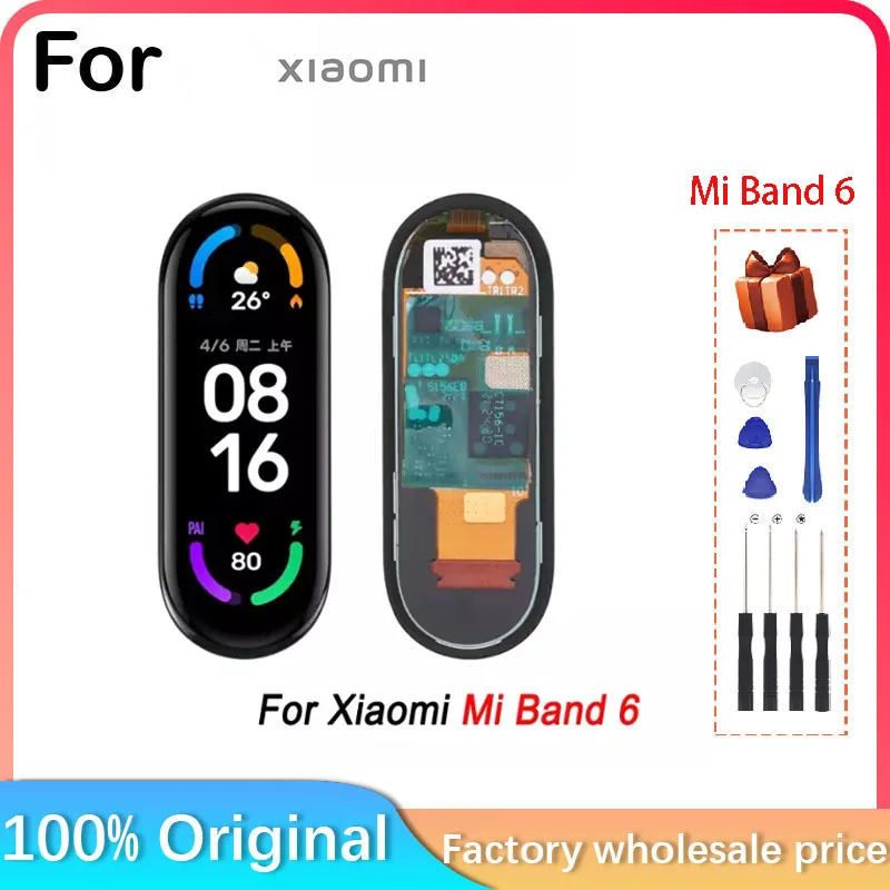 Pre náramok Xiaomi 6 Smart Band LCD Display Display Screen Diely Výmena opravy Použitie Použitie