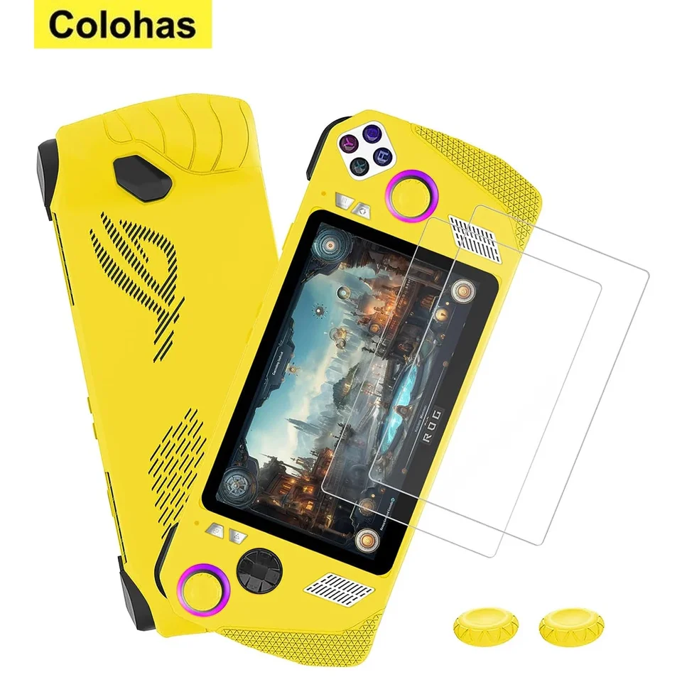Pre ochranné puzdro na silikón ASUS Rog + temperované sklo Pohodlné zabránenie škrabancom prachom odolným voči ROG Ally