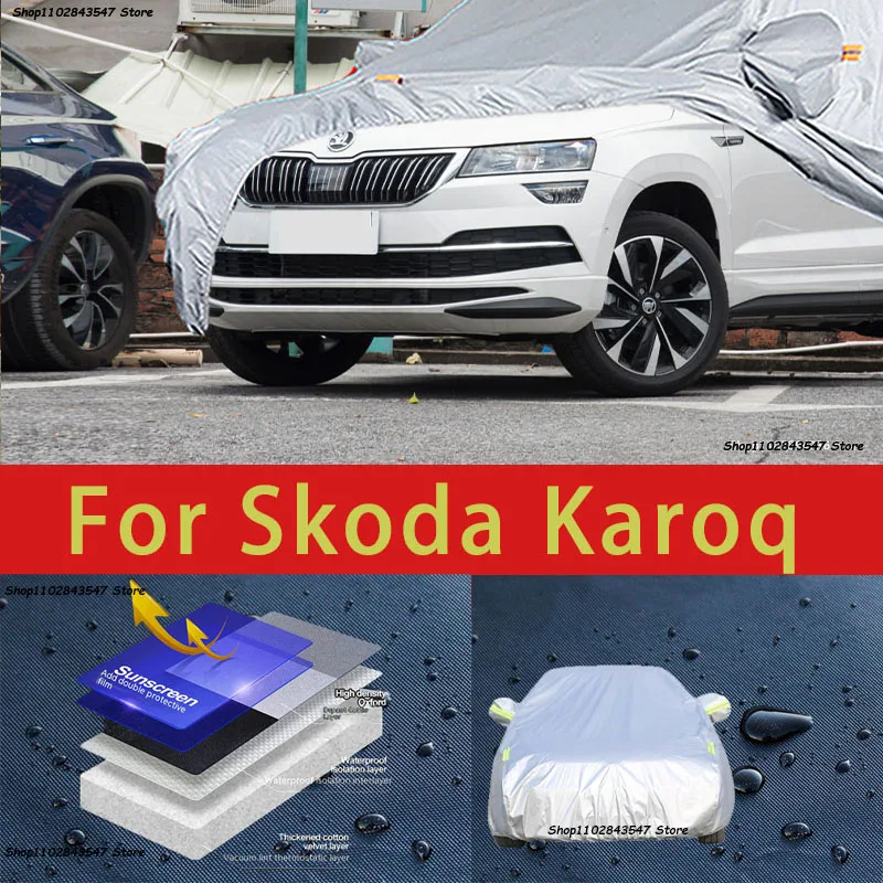 Pre ochranný kryt automobilu Škoda Karoq, ochrana pred slnkom, ochrana chladenia, odevy automobilov, ochrana proti farbám automobilu Auto
