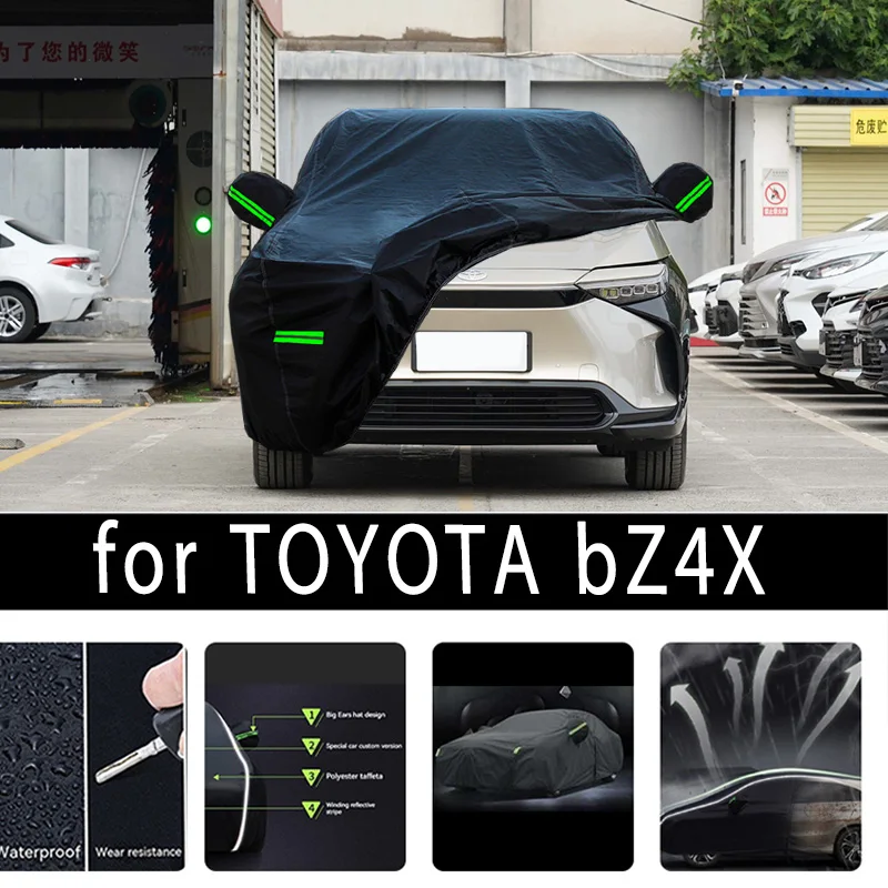 Pre ochranu Toyota BZ4X Plné kryty automobilov Snow Cover Sunshade Neproidný prach odolný voči exteriéru automobilových doplnkov
