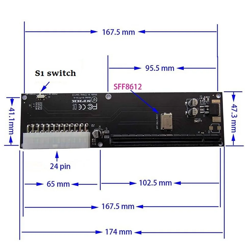 Pre OCULINK SFF-8612 SFF-8611 Adapter Card PCI-E 16x 2230 M.2 M-Key Adapter pre GPD Win Max2 Externá grafická karta