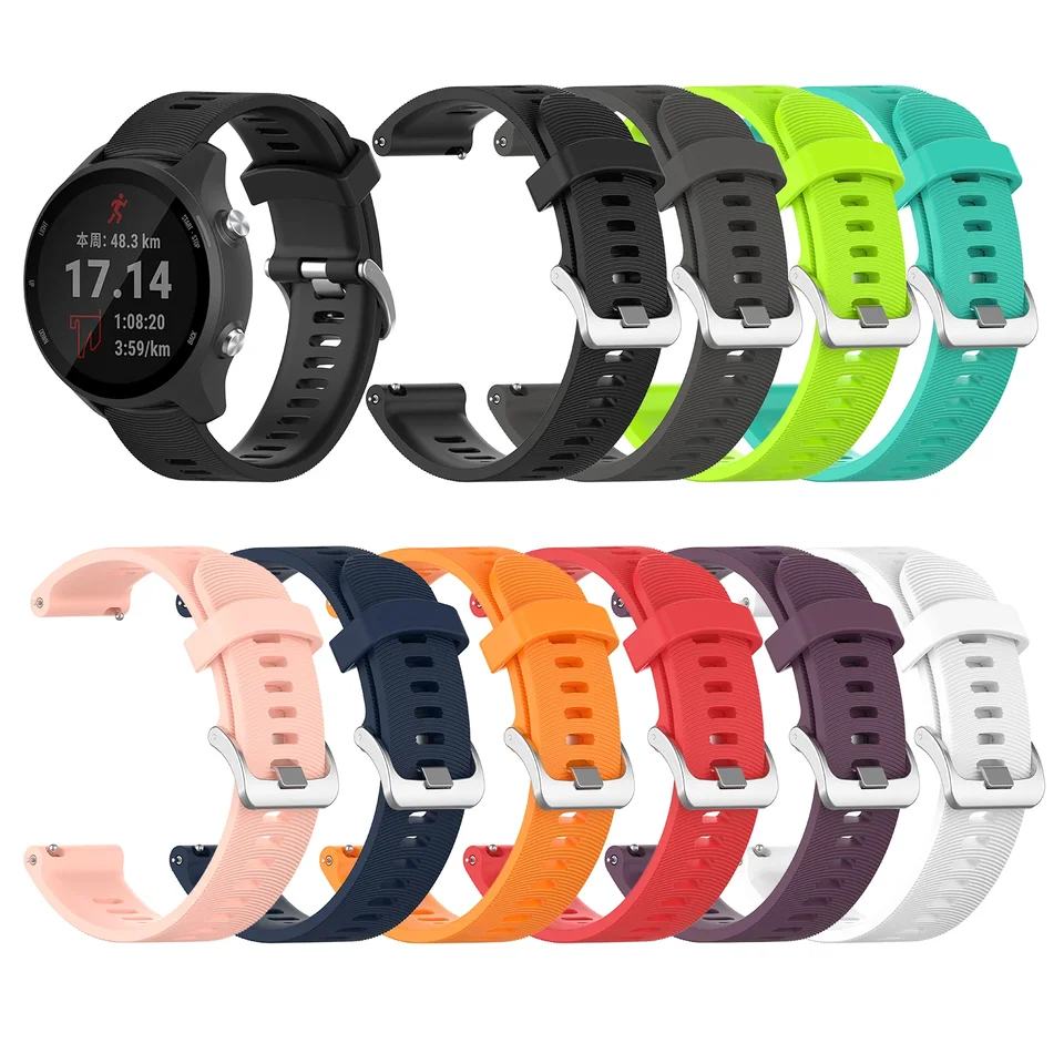 Pre oficiálne popruhy Garmin 245 Silikone Watch Band Sports Strap pre Forerunner 245 m/645/VivoActive 3/Venu/Venu Sq 20 mm náramok