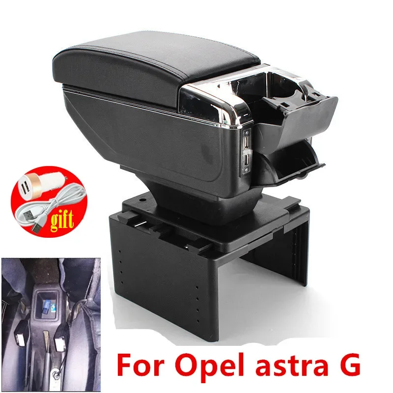 Pre Opel Astra G Grping Box Central Store Content Storage Box Armresrt s Produktmi držiaka držiaka pohárov USB rozhranie USB