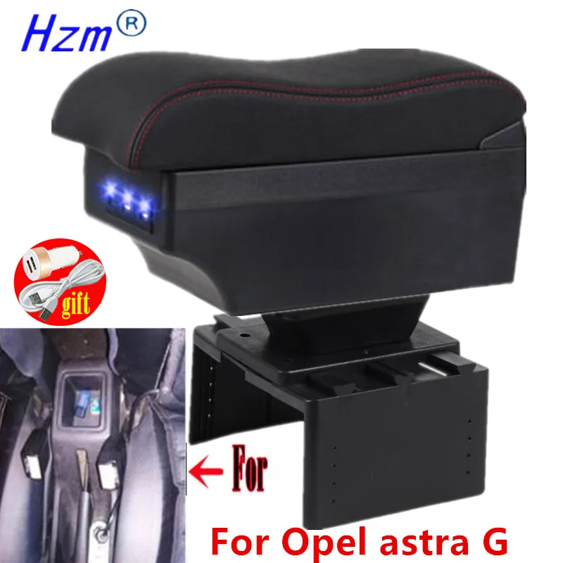 Pre Opel Astra G lakpeľa na lakťové opierky pre Opel Astra G Con Center Console Storage Storage Box Modification Príslušenstvo s USB