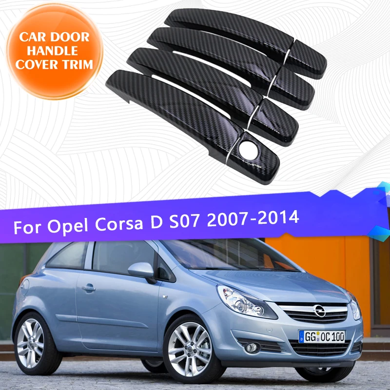 Pre Opel Corsa D Vauxhall Corsa S07 2007 ~ 2014 Chrome Cover Dvere Cover Cover Set Chromium Styling Exteriér Exteriérové ​​diely Príslušenstvo