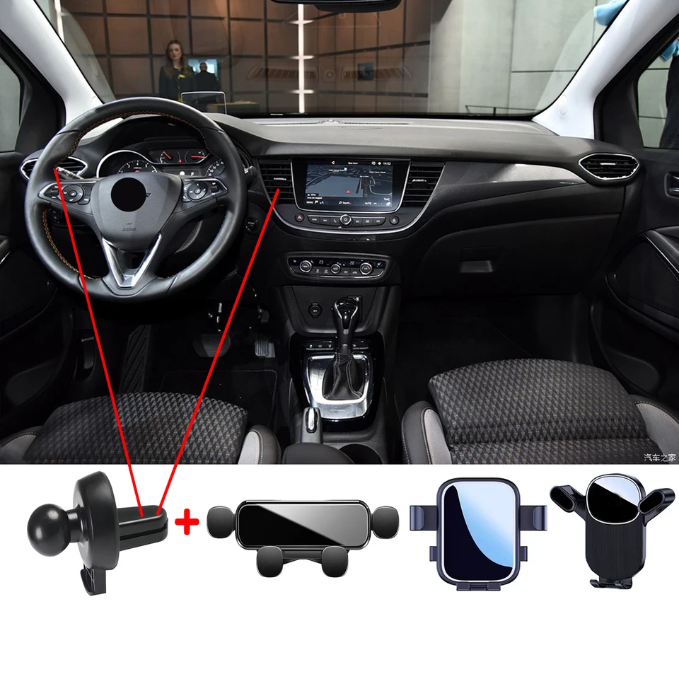 Pre Opel Crossland X 2017 2018 20019-2021 Držiteľ automobilov GPS Stand Stand Rotatble Support Špeciálne pevné držiak príslušenstvo