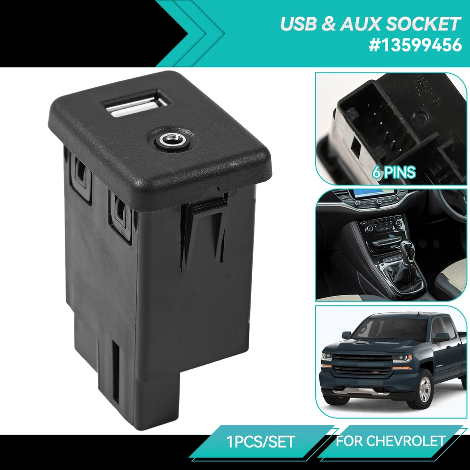 Pre Opel Vauxhall Insignia Astra K Lacrosse GMC Chevrolet Buick USB & Aux Center Console Jack Jack Dual Port Slot Socket Connector