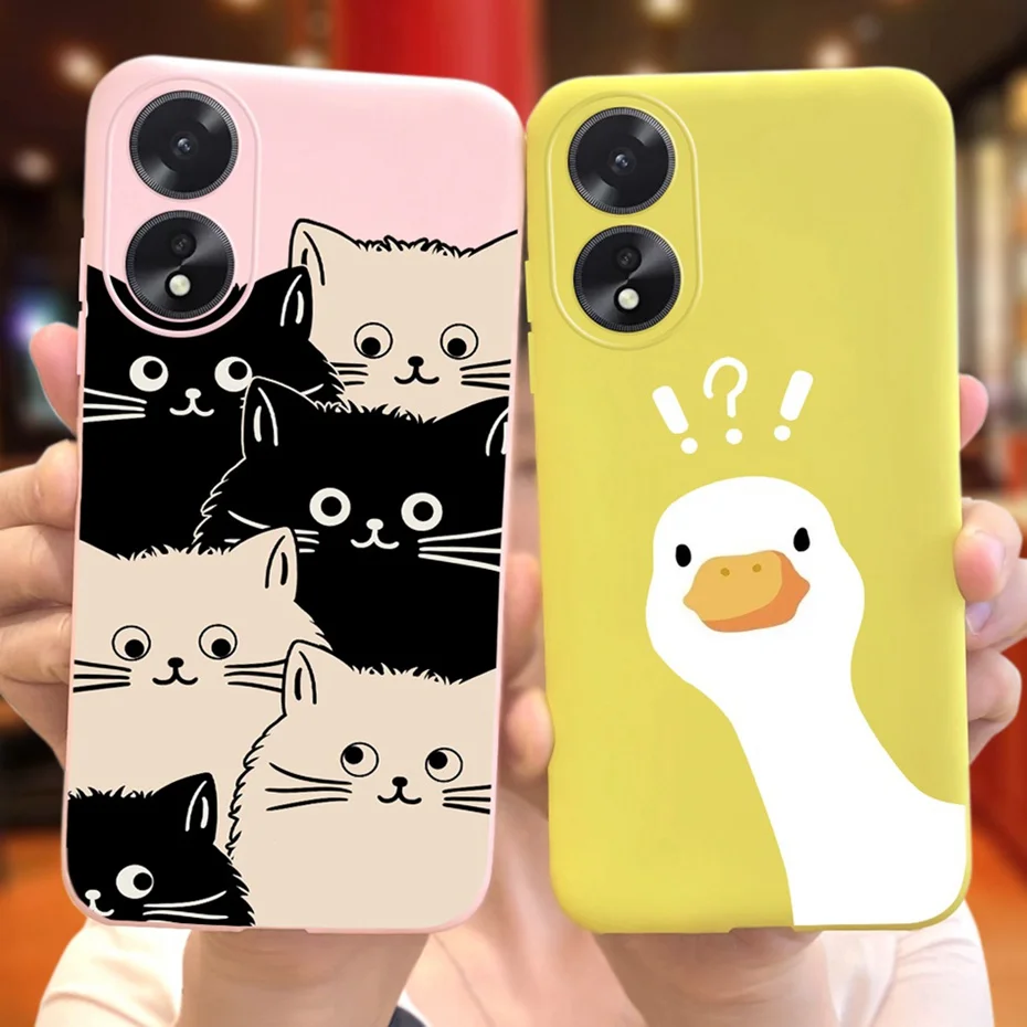 Pre OPPO A18 A38 2023 Cute Animals Cartoon Puzdro Chrbát pre OPPO A38 A18 4G Soft Silikone TPU zadný kryt TPU