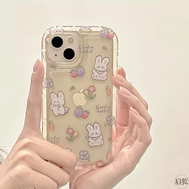 Pre Oppo Realme 9i C35 C33 C31 C30 C21Y C11 C21 10 7i 7 6 6S 6I 5 5i Cartoon Strawberry Rabbit Soft