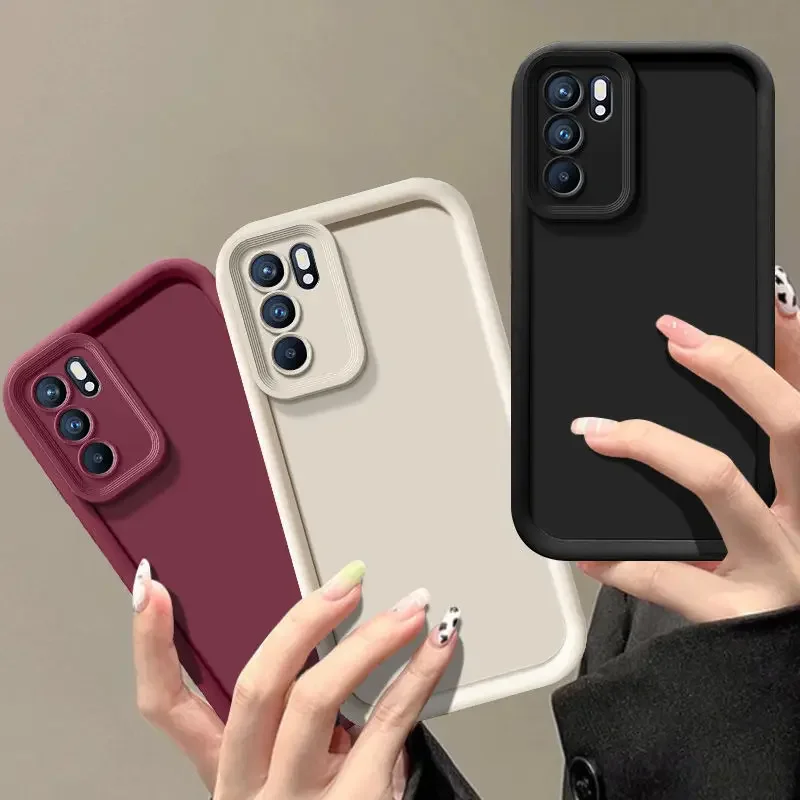 Pre Oppo Reno 6 Case Oppo Reno6 5G Pase Puzdro Plné balenie matný antirh Soft Soft Cover