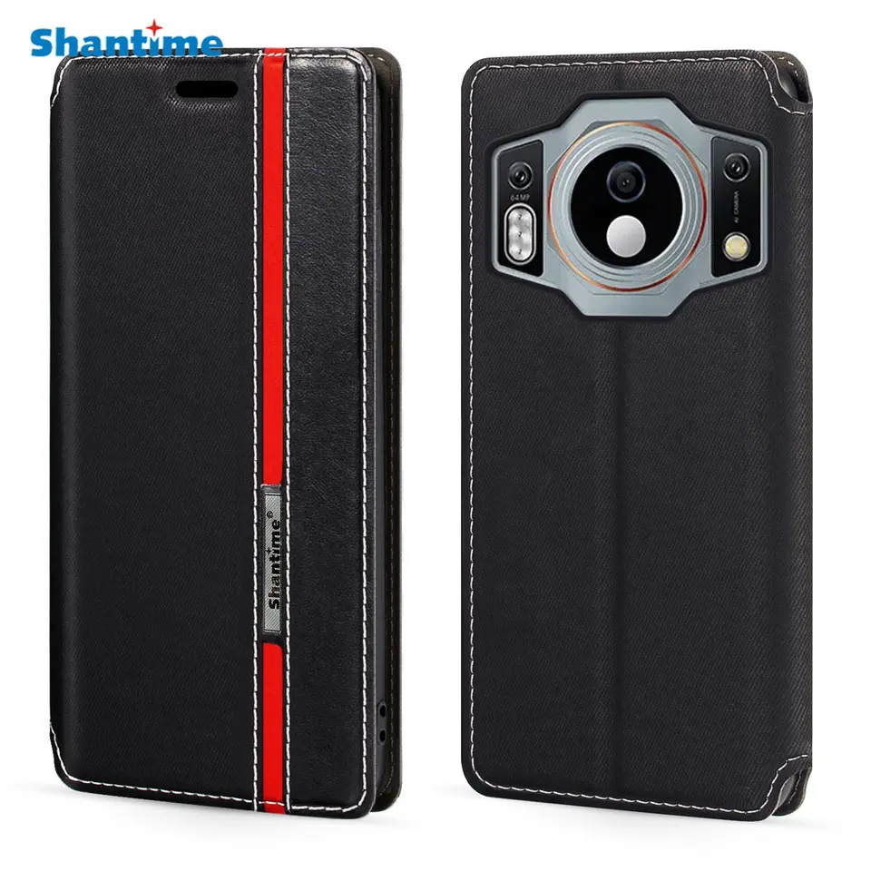 Pre OuKitel WP21 Ultra Case Fashion Multicolor Magnetic Conceure Leath Flip Cover s držiteľom karty 6,78 palca