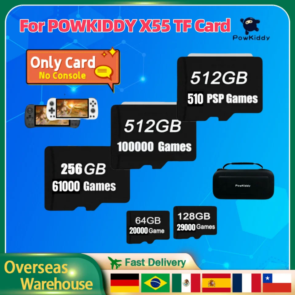 Pre Pamäťovú kartu s retro ručnou hernou konzolou PSP Games Universal TF Card vstavaná v 512G 100000 hier