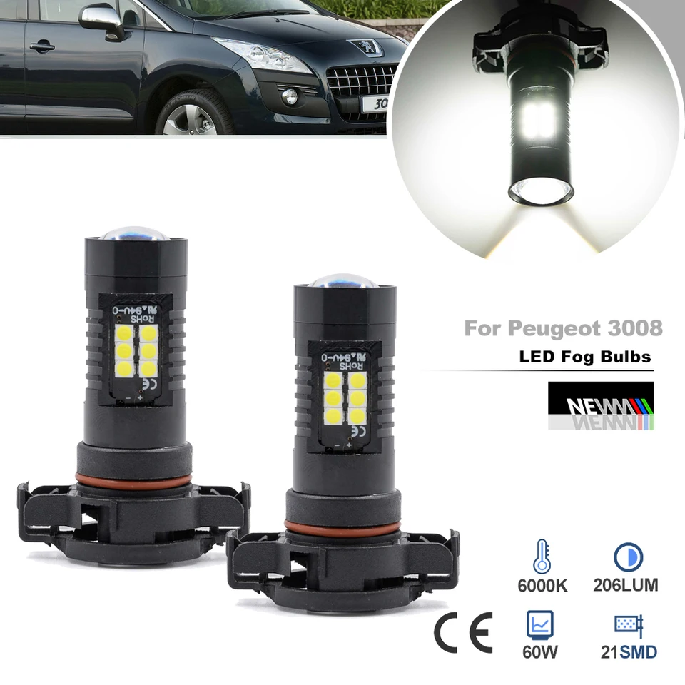 Pre Peugeot 3008 2008 208 207 Citroen C4 Cactus C3 PSX24 PSX24 LED hmlové žiarovky žiarovky Canbus Hnacie svetlá Parkovacie svetlá parkovacia žiarovka