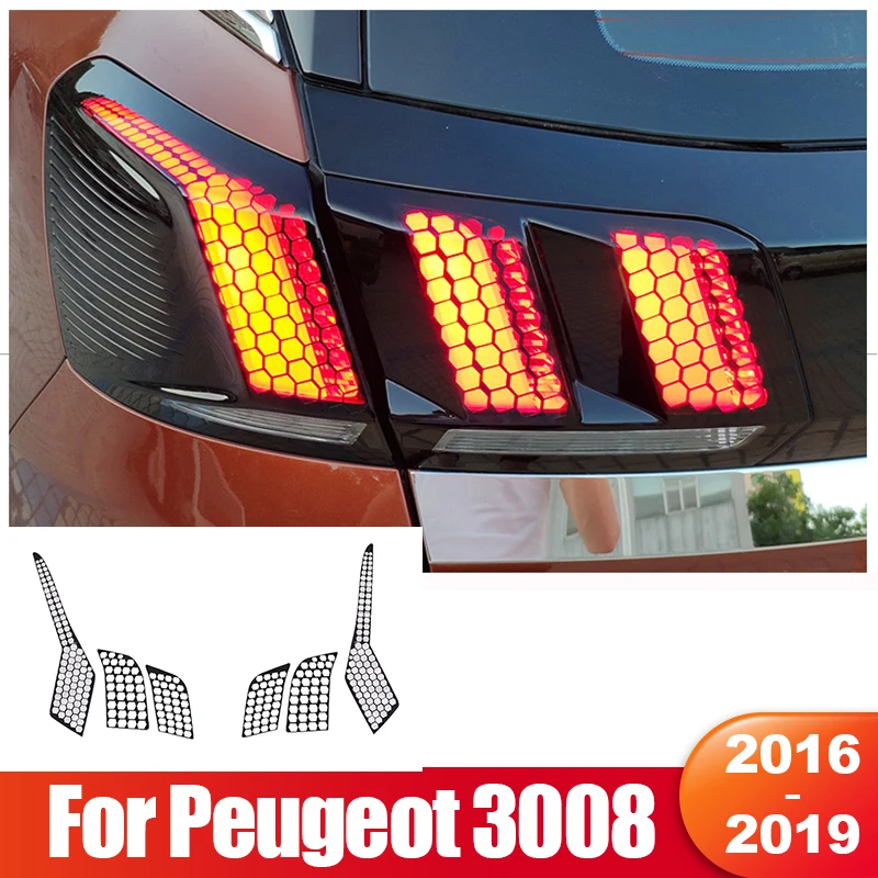 Pre Peugeot 3008 2016 2017 2018 2019 2019 3008 GT Zadné zadné svetlo LAMP LAMP HONYCOUB 3D PROGRÁRNE PRÍSLUŠENSTVO STYLING A CAR