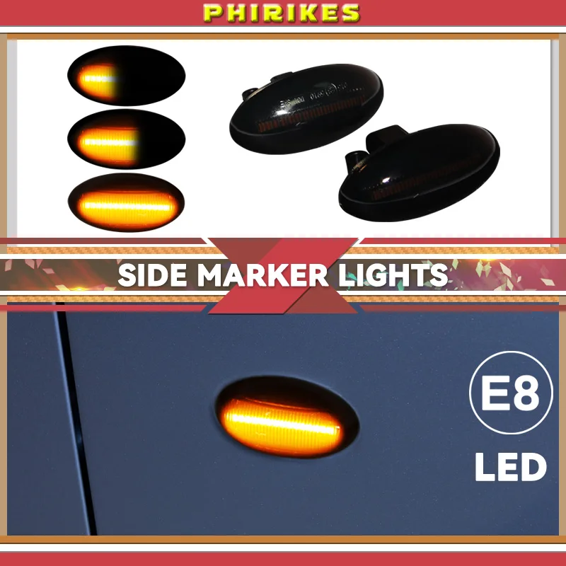Pre Peugeot 307 206 207 407 107 607 pre Citroen C1 C2 C2 C5 LED Dynamické indikátor tečúceho signálu Turping Water Side Marker Indikátor