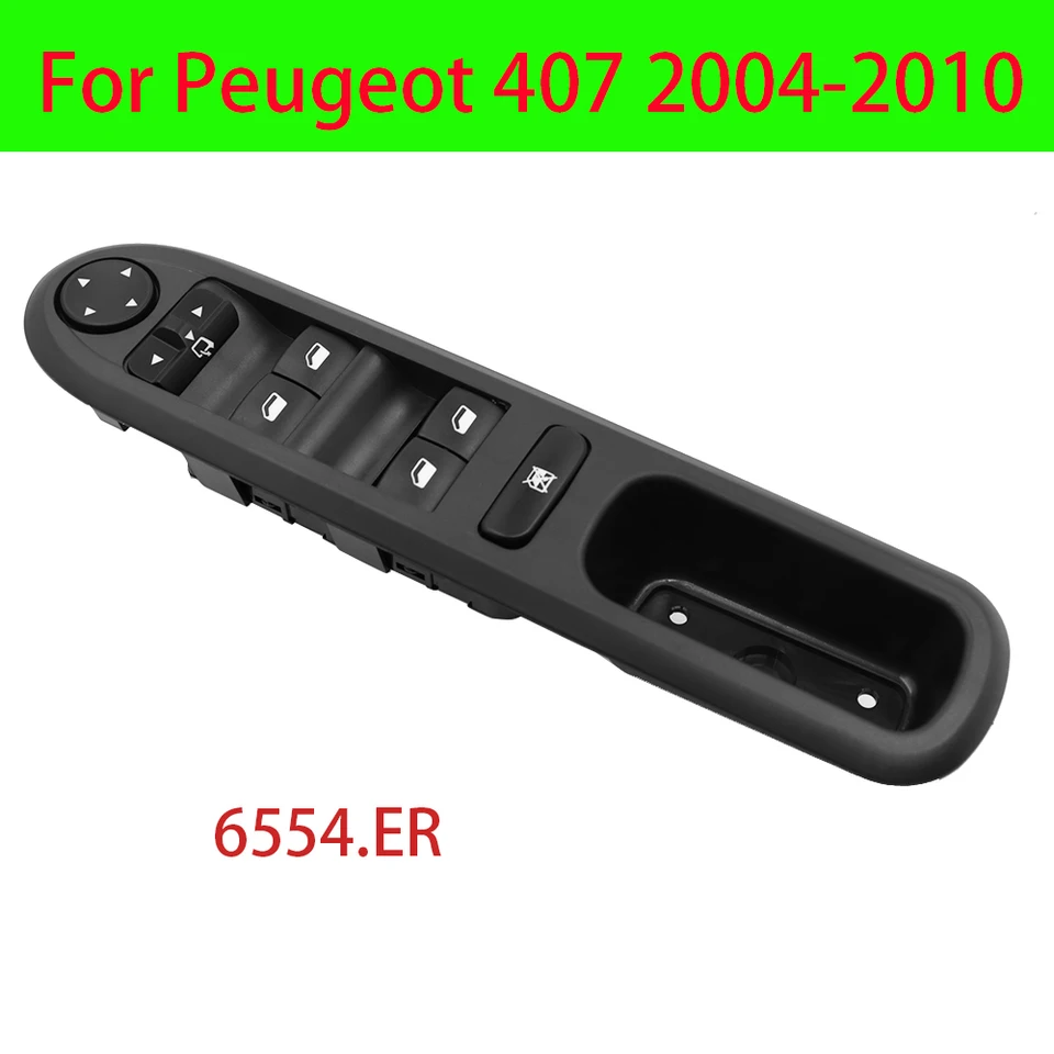 Pre Peugeot 407 Glass Liskter Hlavný spínač Power Ovládací panel 6554.er 96468704xt 6554er 6554 ER 2004-2010