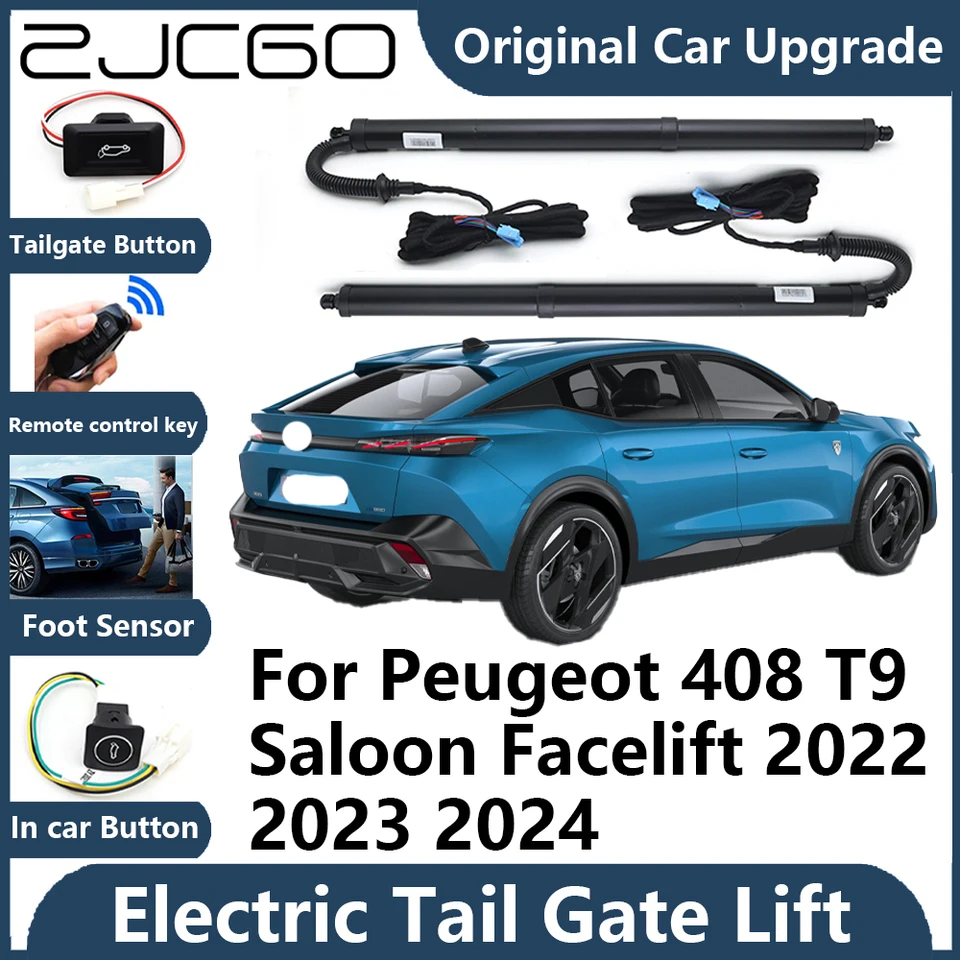 Pre Peugeot 408 salón facelift 2022 ~ 2024 Tailgate Elektrická chvostová brána Podporná podpera vozidlo Power Square Dvere Výťahová brána Strut