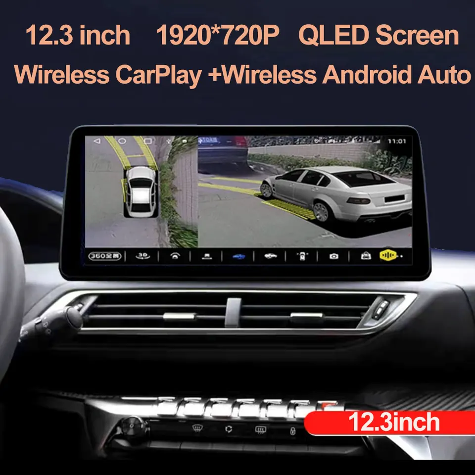 Pre Peugeot 5008 4008 3008 2017 2018 2019 2020 12.3inch 2 Din Car Multimedia Player WiFi FM GPS Hlavná jednotka s rámom Auto Stereo
