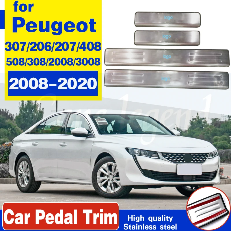 Pre Peugeot 508 308 2008 3008 307 206 207 408 2008-2020 Dvere Vonkajší prahový prahový strážny strážny prahový pedál Pedál Styling