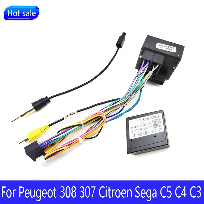 Pre PEUGEOT ISO adaptér káblového zväzku Canbus Decoder Box CAR CAR KABEL ADAPTER pre Peugeot 307 308 407 408 508 607 807CITROEN SEGA