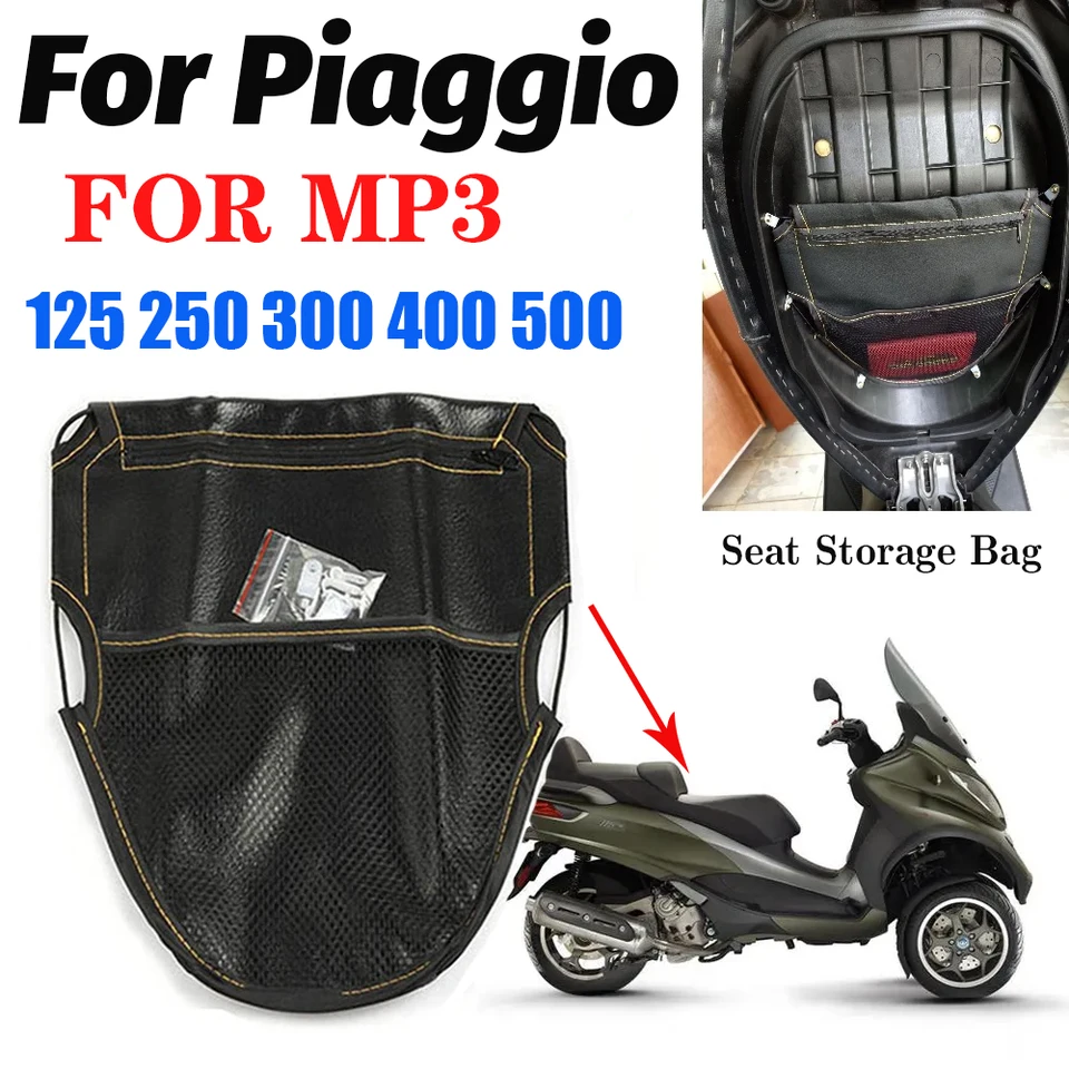 Pre Piaggio mp3 125 250 300 400 500 MP3 Motocyklové príslušenstvo pod sedadlom SKLADOVANIE VAKA Kožené náradie vrecko na kachle