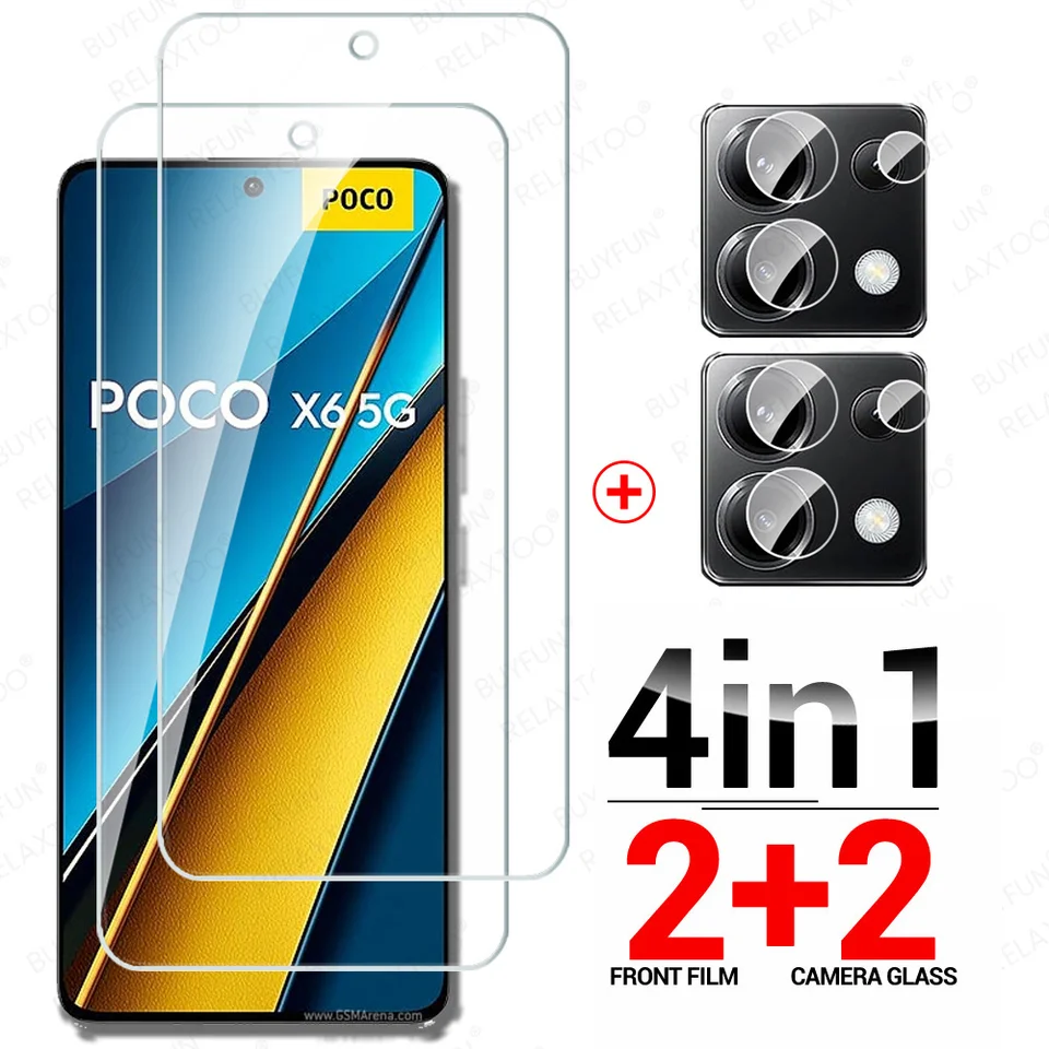 Pre Poco X6 5G sklo 4in1 Temperované sklo Xiaomi POCO X7 F6 M6 PRO 4G C65 C75 X6PRO X7PRO M6PRO Objektív Obraz
